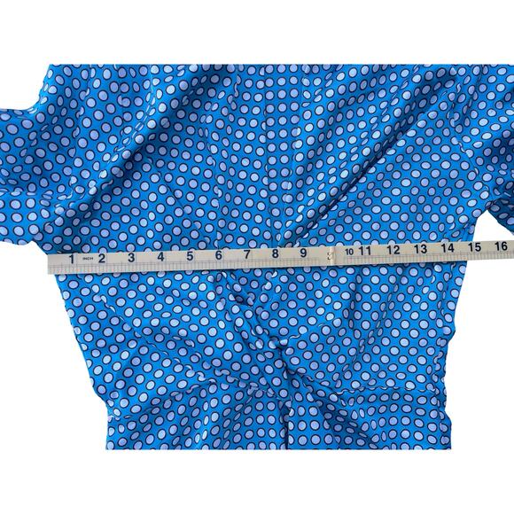 Missguided Polka Dot Twist Front Mini Dress Long Bell Sleeve Blue White - Size 0 - Picture 6 of 11